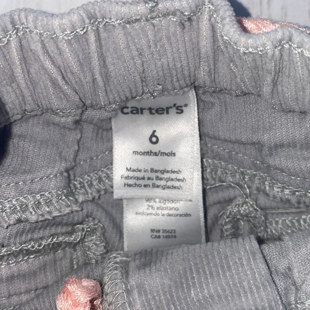 Carter's Corduroy Pants with Rope Belt (Size 6 Months)